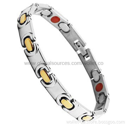 Hot Selling Stainless Steel Bracelet with IP Gold Plating, Fits for Golf Sports, Vogue Trend